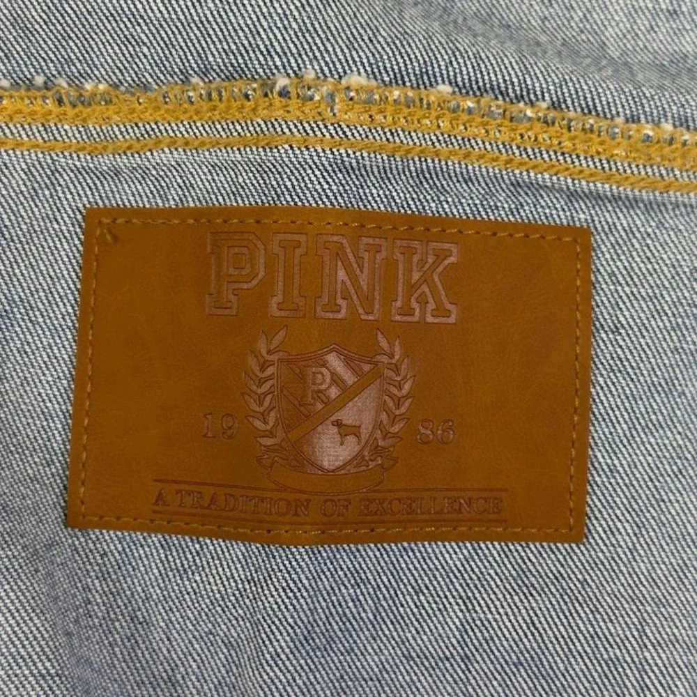 VS PINK limited edition Rhinestone Denim‎ Jacket, oversized jacket, Summer fit